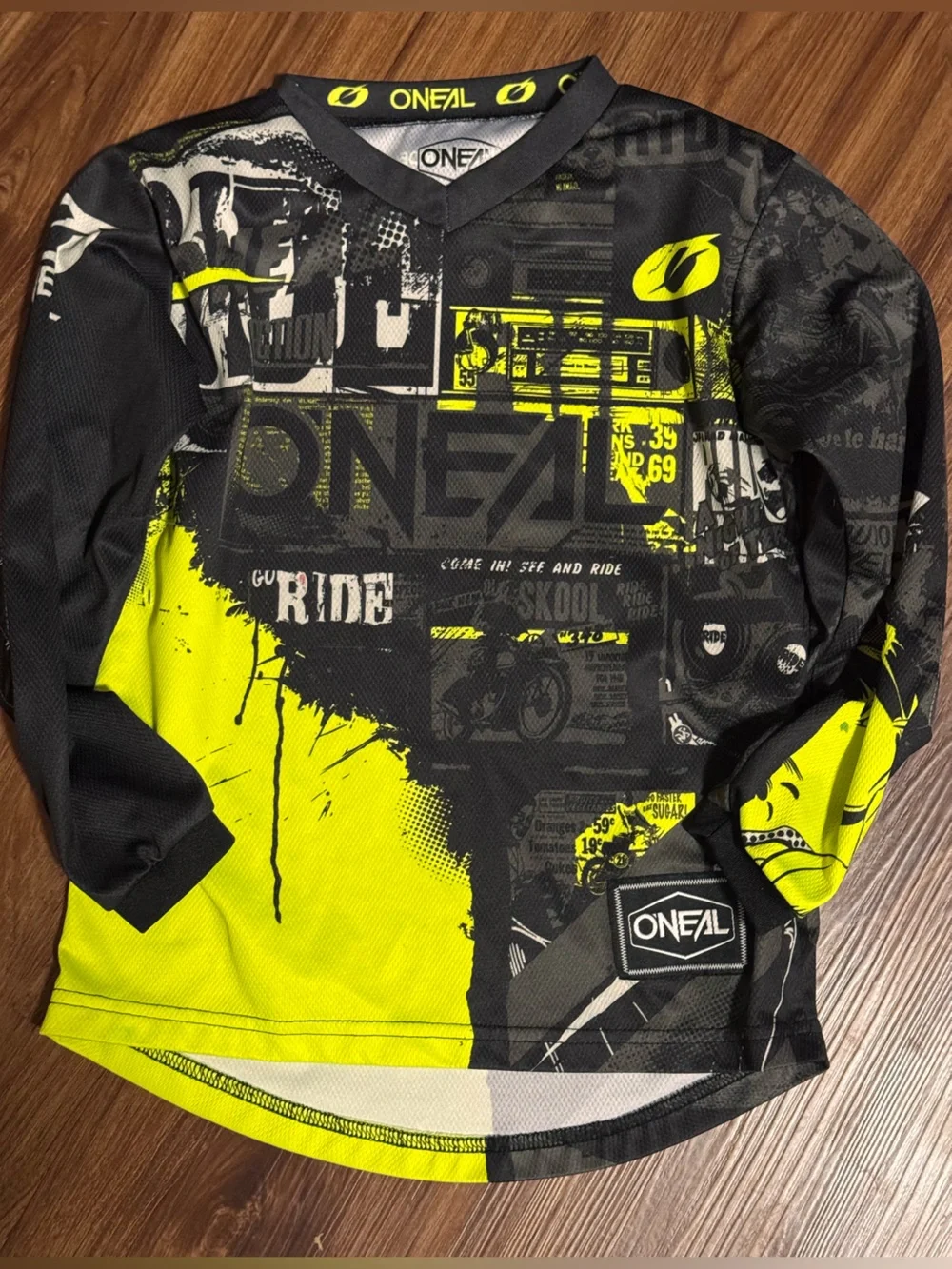 Kids' O’Neal Black & Yellow Motocross Pants and matching shirt